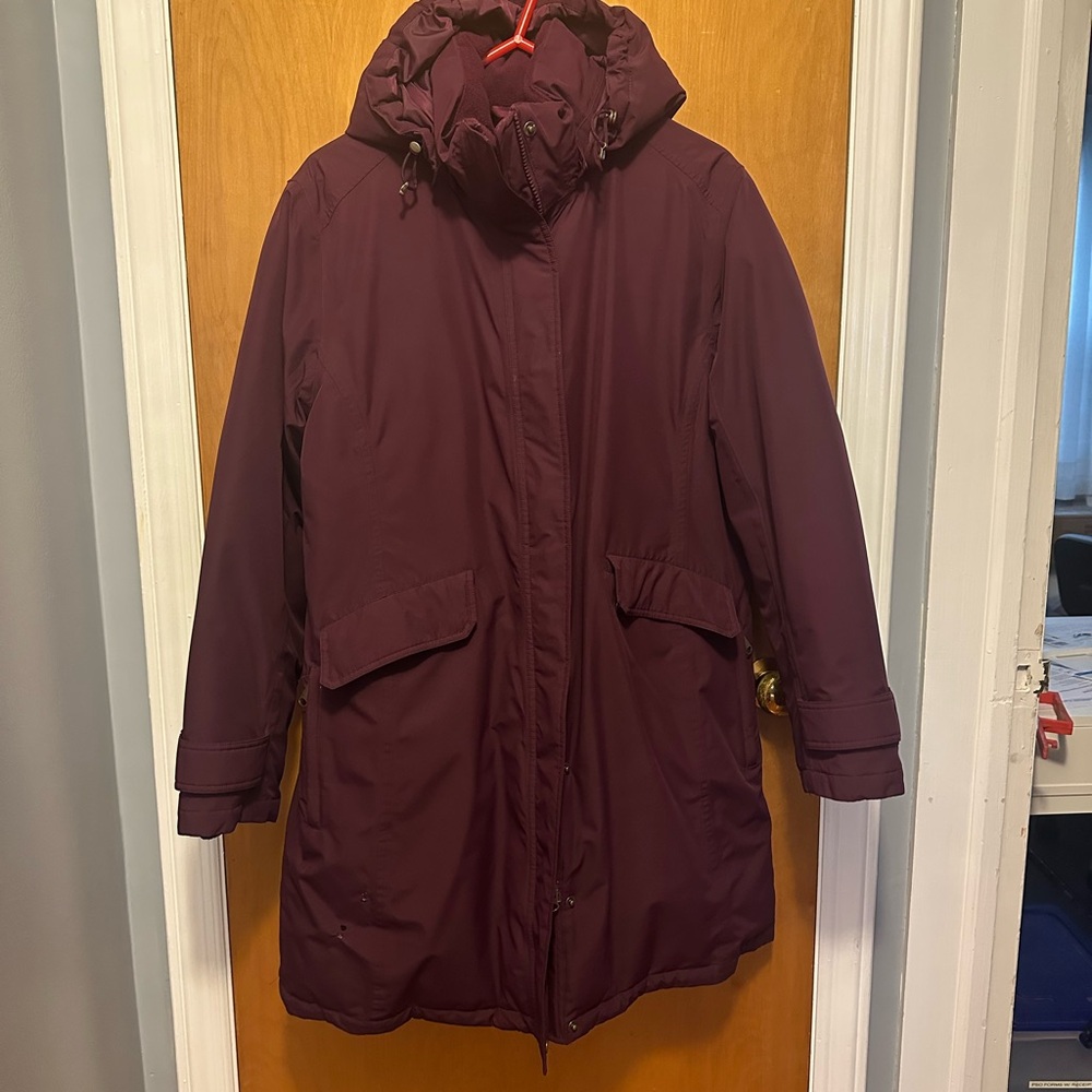 Lands' End Women’s Deep Red Hooded Jacket